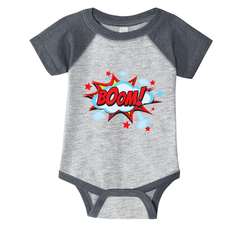 Comic Book BOOM , Funny Retro Costume, Superhero Infant Baby Jersey Bodysuit