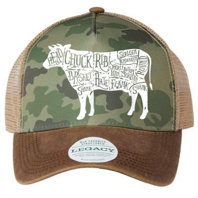 Cow Butcher Beef Cuts Diagram Legacy Tie Dye Trucker Hat