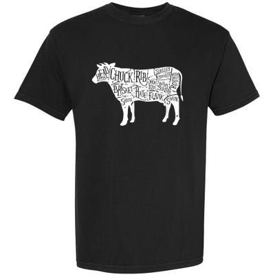 Cow Butcher Beef Cuts Diagram Garment-Dyed Heavyweight T-Shirt