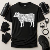 Cow Butcher Beef Cuts Diagram Performance Shirt