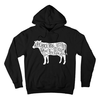 Cow Butcher Beef Cuts Diagram Hoodie