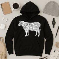Cow Butcher Beef Cuts Diagram Hoodie