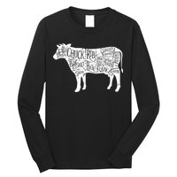 Cow Butcher Beef Cuts Diagram Long Sleeve Shirt