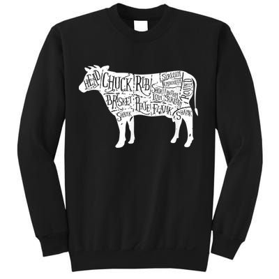 Cow Butcher Beef Cuts Diagram Sweatshirt