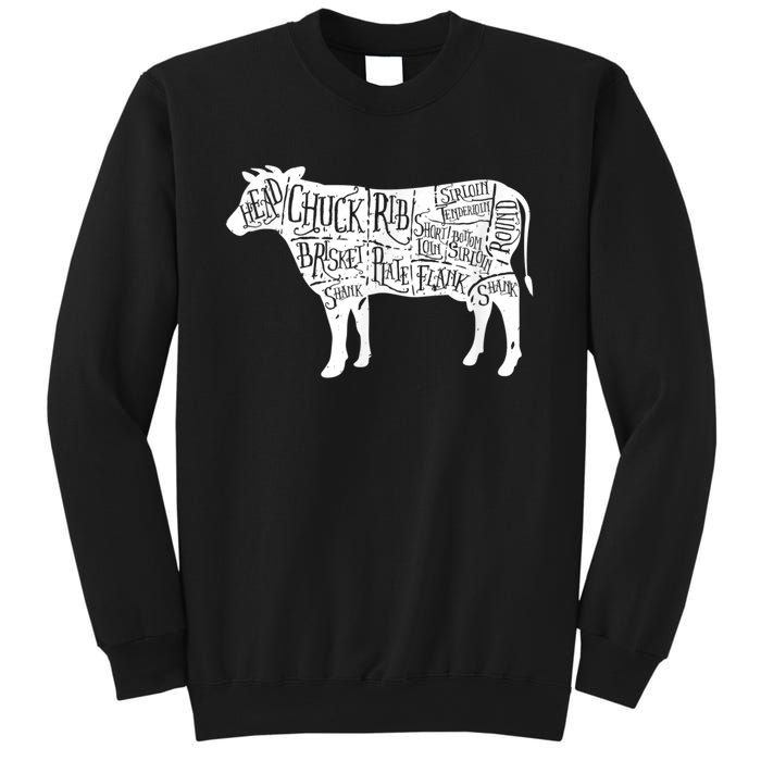 Cow Butcher Beef Cuts Diagram Sweatshirt