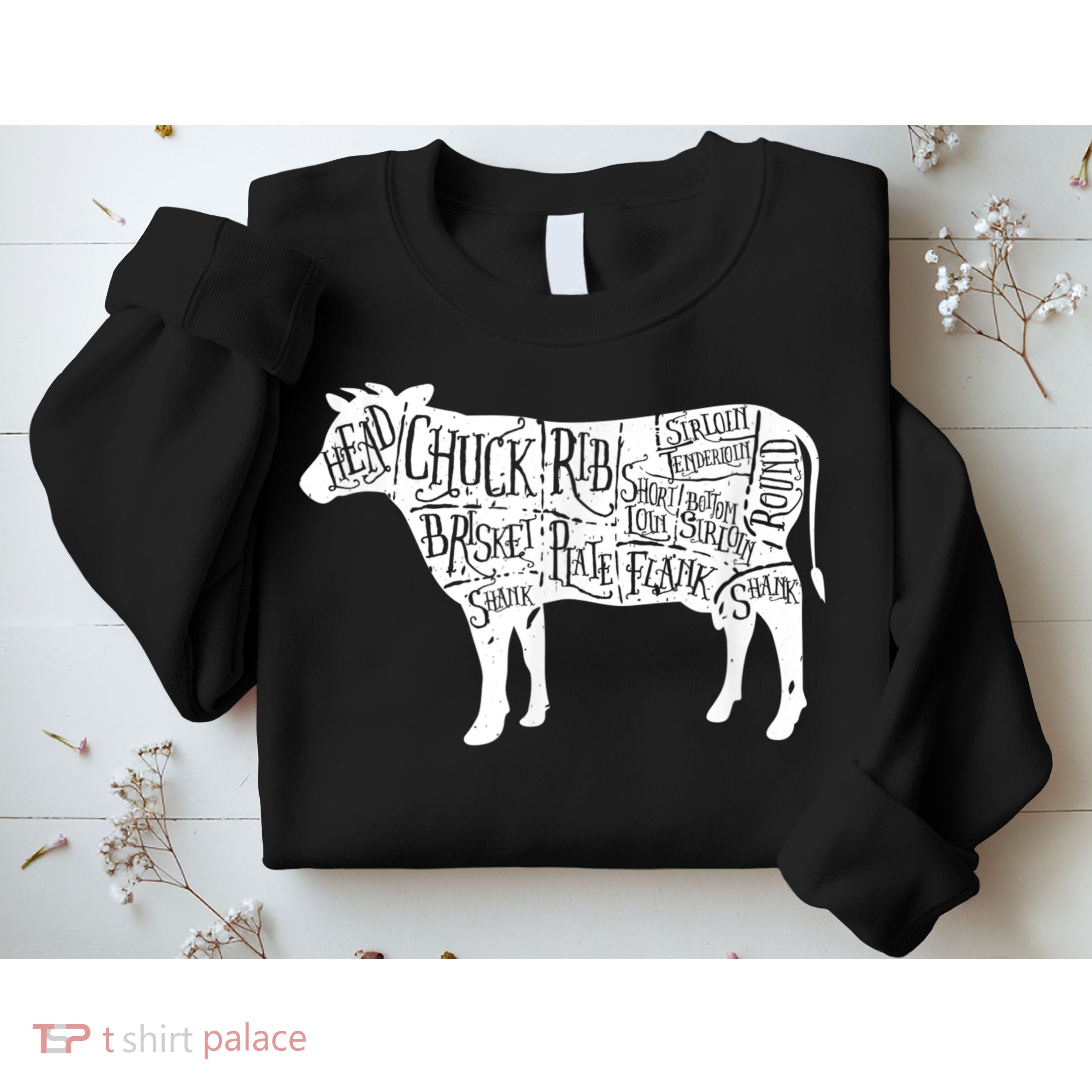 Cow Butcher Beef Cuts Diagram Sweatshirt