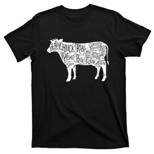 Cow Butcher Beef Cuts Diagram T-Shirt