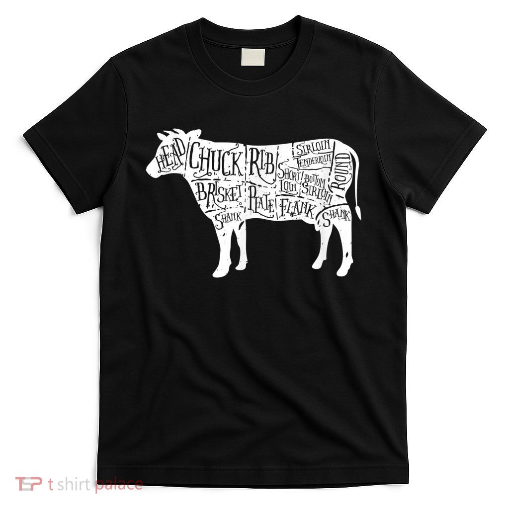 Cow Butcher Beef Cuts Diagram T-Shirt
