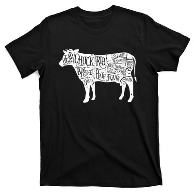 Cow Butcher Beef Cuts Diagram T-Shirt