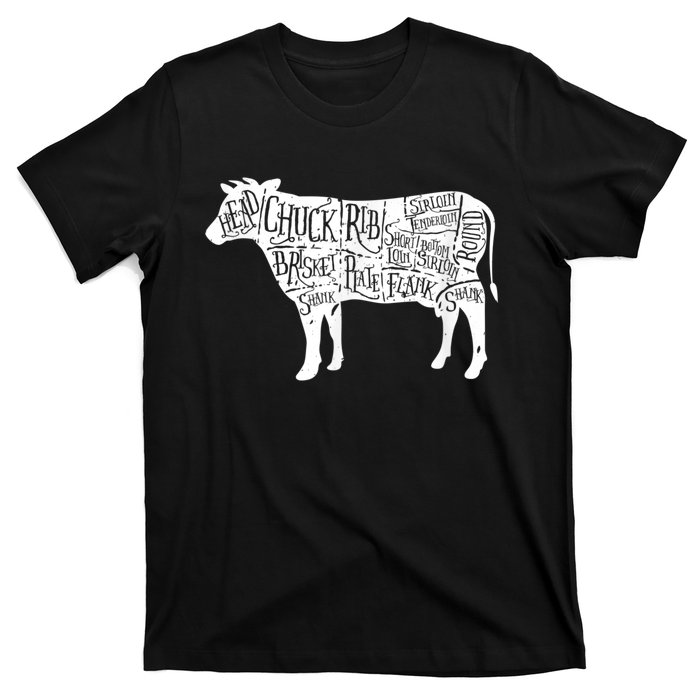 Cow Butcher Beef Cuts Diagram T-Shirt