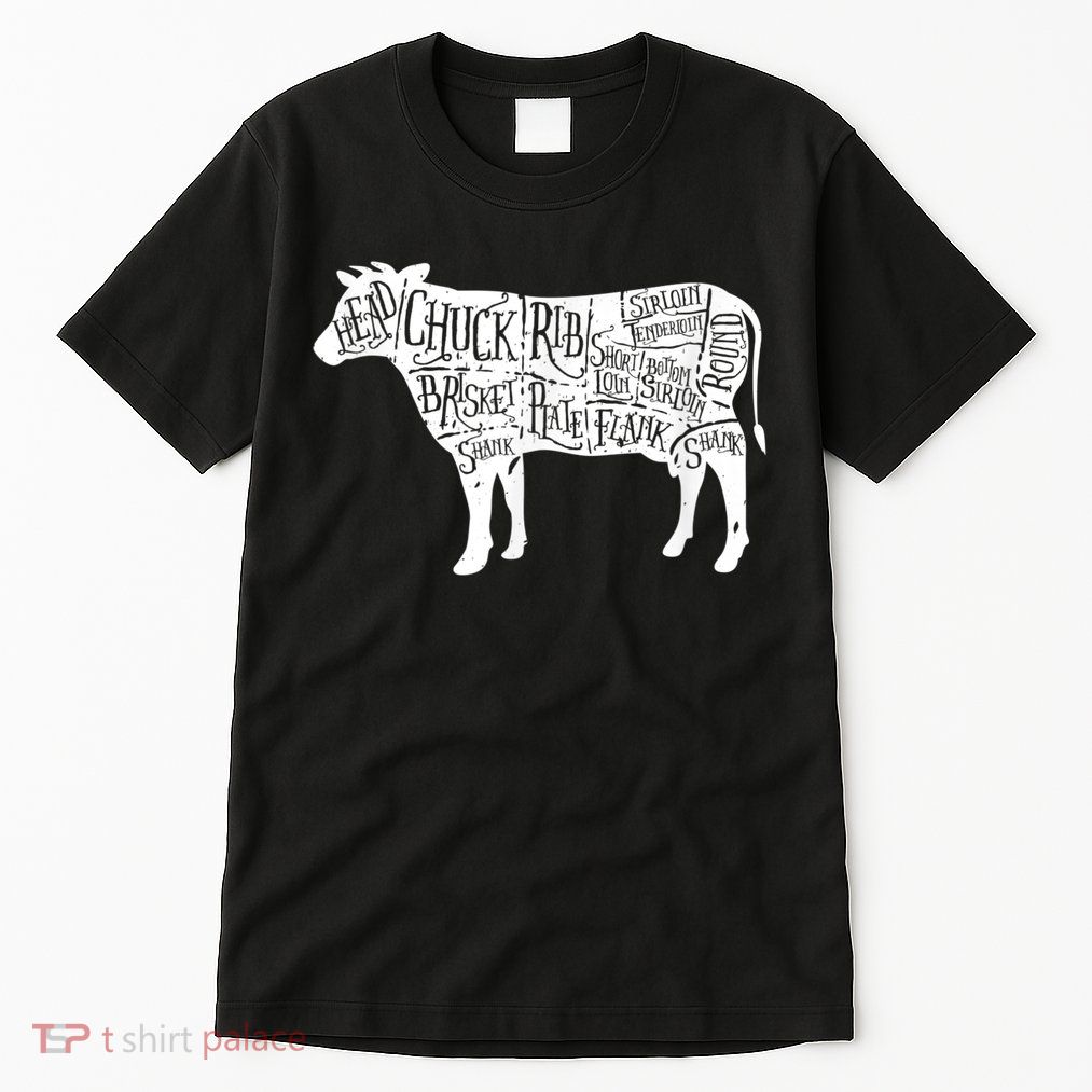 Cow Butcher Beef Cuts Diagram Tall T-Shirt