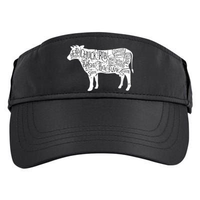 Cow Butcher Beef Cuts Diagram Adult Drive Performance Visor