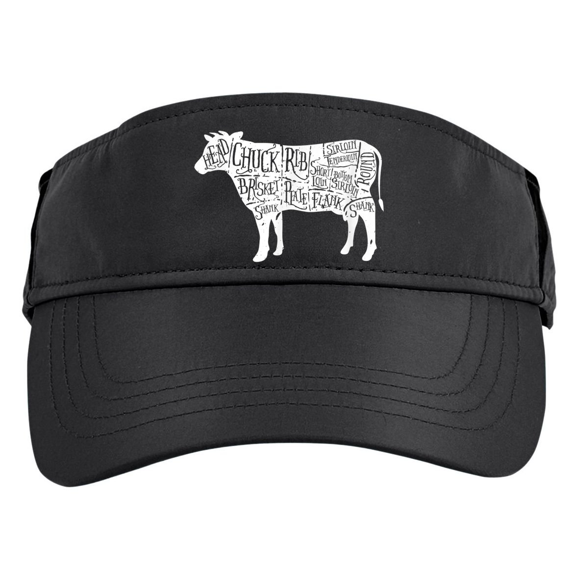 Cow Butcher Beef Cuts Diagram Adult Drive Performance Visor