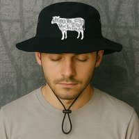 Cow Butcher Beef Cuts Diagram Bucket Hat