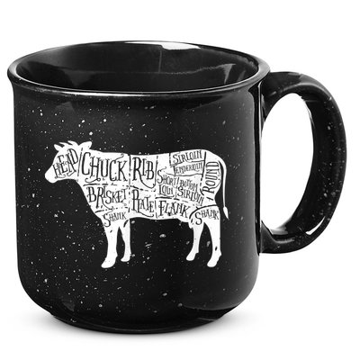 Cow Butcher Beef Cuts Diagram 15oz Campfire Ceramic Mug
