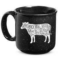 Cow Butcher Beef Cuts Diagram 15oz Campfire Ceramic Mug
