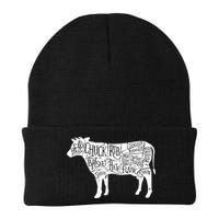 Cow Butcher Beef Cuts Diagram Beanie