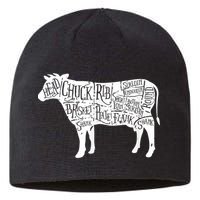 Cow Butcher Beef Cuts Diagram Sustainable Beanie