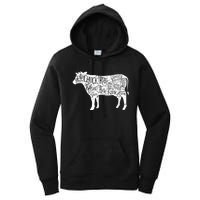 Cow Butcher Beef Cuts Diagram Women's Pullover Hoodie