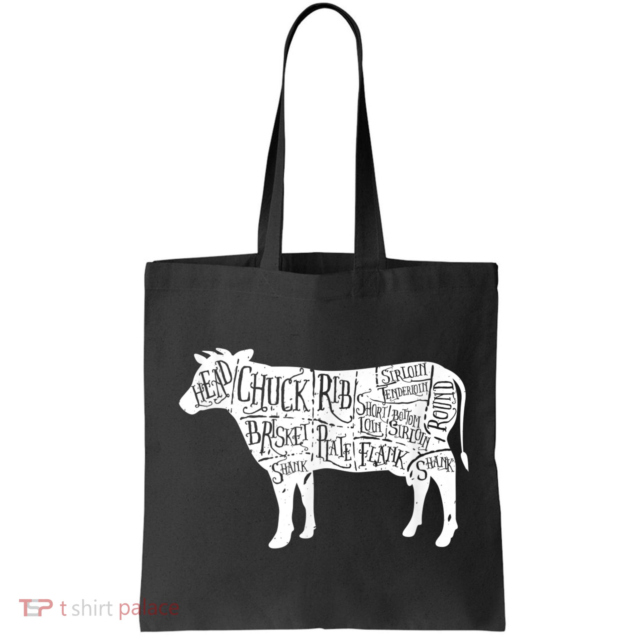 Cow Butcher Beef Cuts Diagram Bag
