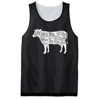 Cow Butcher Beef Cuts Diagram Mesh Reversible Basketball Jersey Tank