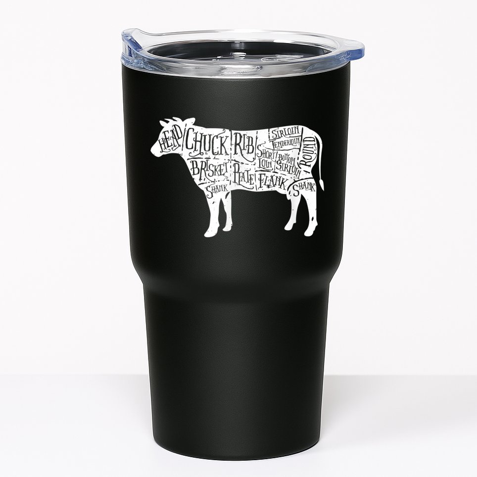 Cow Butcher Beef Cuts Diagram Tumbler