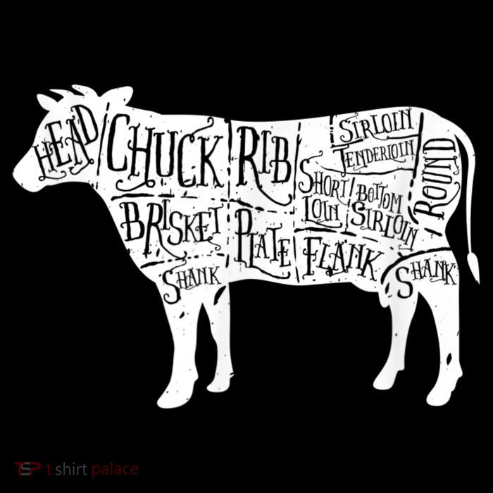Cow Butcher Beef Cuts Diagram Baby Bodysuit