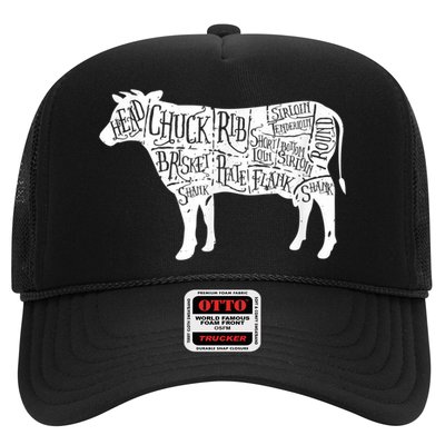 Cow Butcher Beef Cuts Diagram Trucker Hat