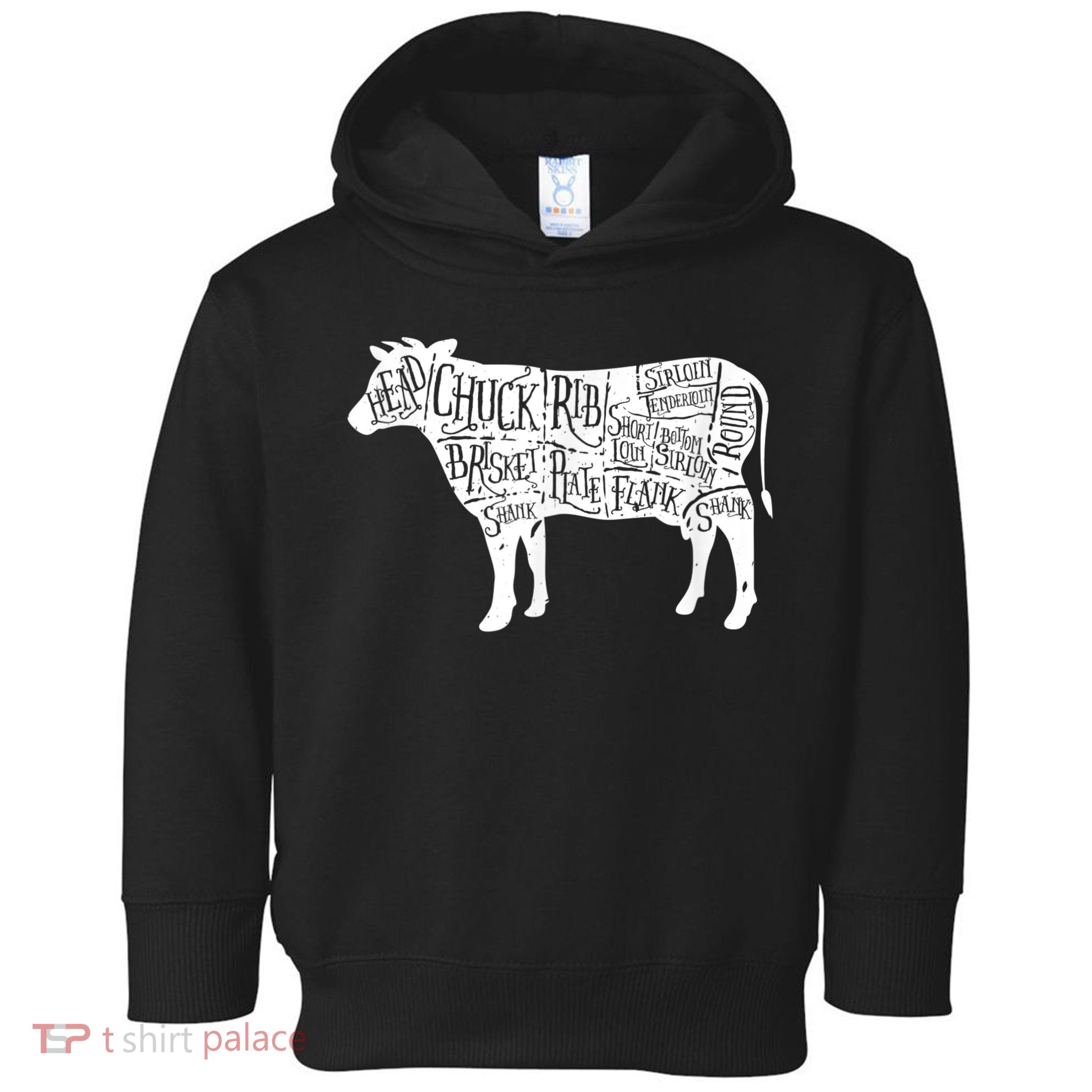 Cow Butcher Beef Cuts Diagram Toddler Hoodie