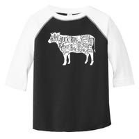 Cow Butcher Beef Cuts Diagram Toddler Fine Jersey T-Shirt