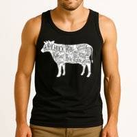 Cow Butcher Beef Cuts Diagram Tank Top
