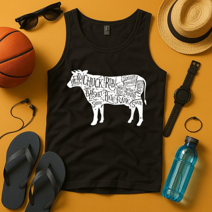 Cow Butcher Beef Cuts Diagram Tank Top