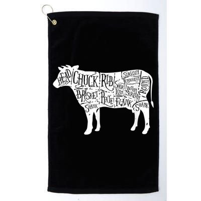 Cow Butcher Beef Cuts Diagram Golf Towel