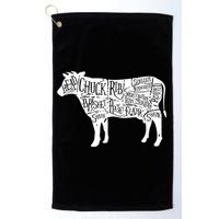Cow Butcher Beef Cuts Diagram Golf Towel