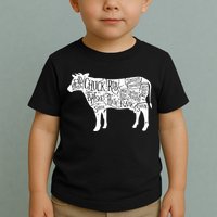 Cow Butcher Beef Cuts Diagram Toddler T-Shirt