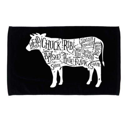 Cow Butcher Beef Cuts Diagram Microfiber Hand Towel