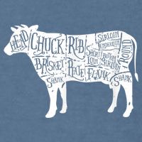 Cow Butcher Beef Cuts Diagram Garment-Dyed Sweatshirt