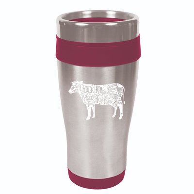 Cow Butcher Beef Cuts Diagram 16oz Travel Tumbler