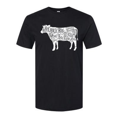 Cow Butcher Beef Cuts Diagram Softstyle CVC T-Shirt