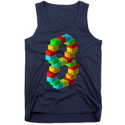 Cute Block Building 8th Birthday Gift 8 Years Old Boy Girl Tank Top