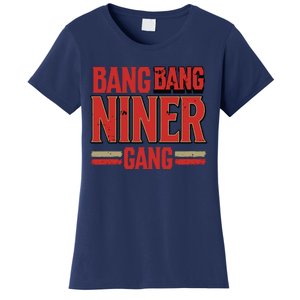 Cool Bang Bang Niner Gang Distress Football Women's T-Shirt