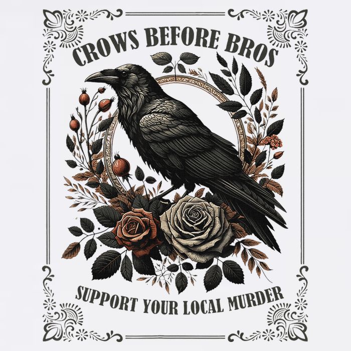 Crows Before Bros Support Your Local Murder Flat Bill Trucker Hat