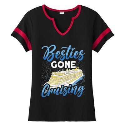 Cruising Boat Besties gone cruising Cruise Ladies Halftime Notch Neck Tee