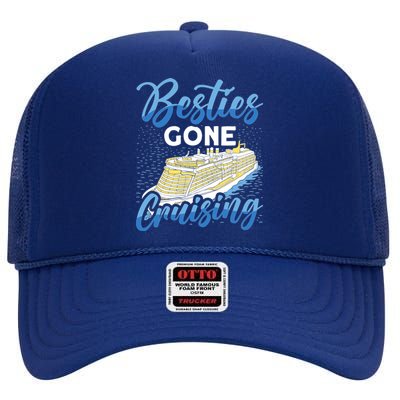 Cruising Boat Besties gone cruising Cruise High Crown Mesh Back Trucker Hat