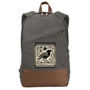 Crows Before Bros Support Your Local Murder Cotton Canvas Backpack