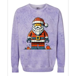 Christmas Builder Block Brick Building Santa Faces Boy Colorblast Crewneck Sweatshirt