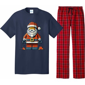 Christmas Builder Block Brick Building Santa Faces Boy Pajama Set