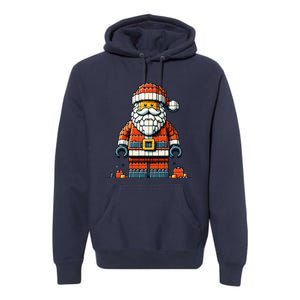 Christmas Builder Block Brick Building Santa Faces Boy Premium Hoodie