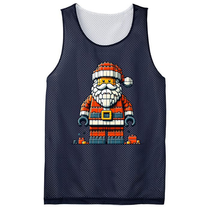 Christmas Builder Block Brick Building Santa Faces Boy Mesh Reversible Basketball Jersey Tank