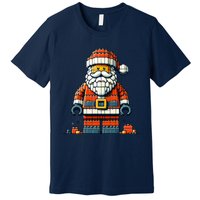 Christmas Builder Block Brick Building Santa Faces Boy Premium T-Shirt